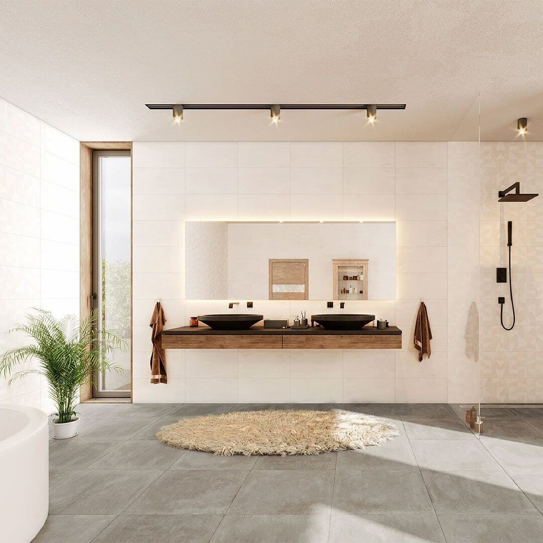 Stone And Marble-Effect Ivory Tile