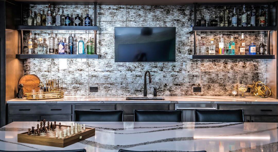 Cocktail Contemporary Basement Bar