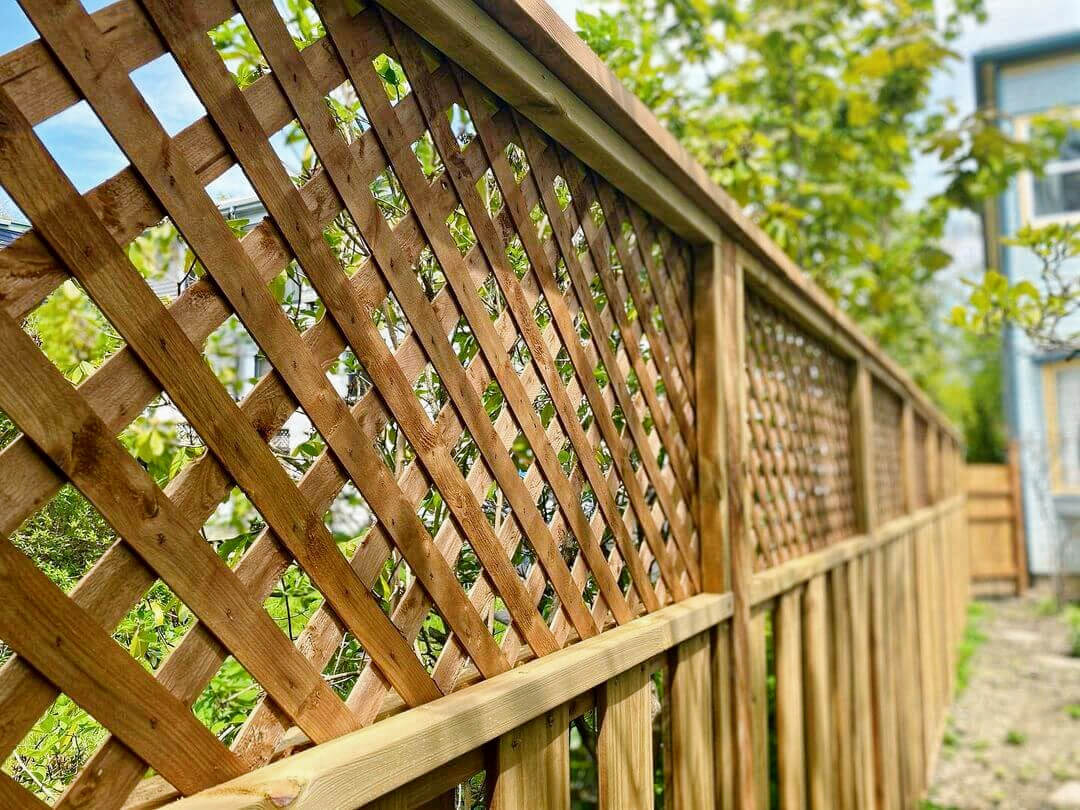 Lattice-Top Wood Fence