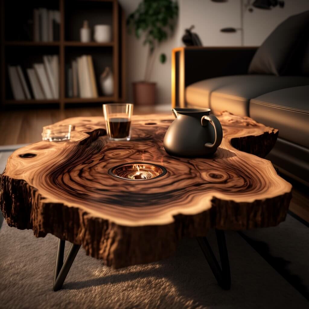 Wood Burned Coffee Table