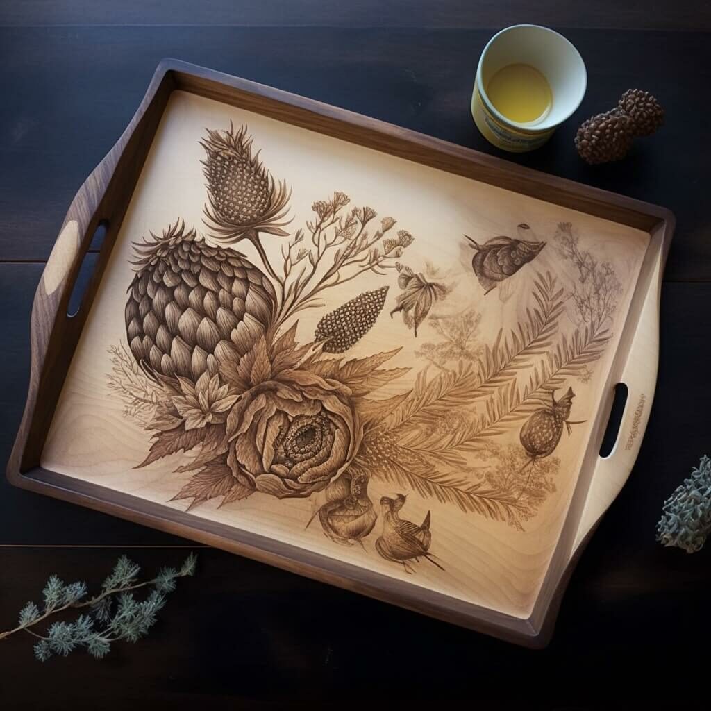 Wood Burned Serving Tray