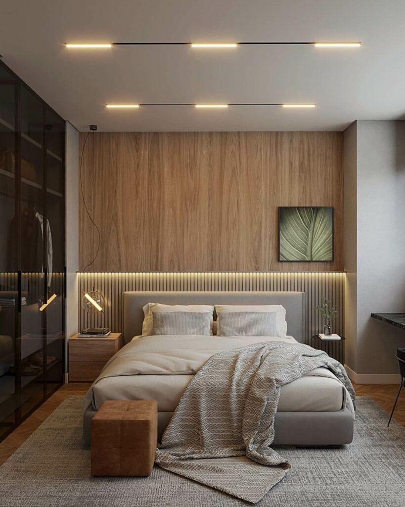 Small Bedroom With Manly Warm Tones