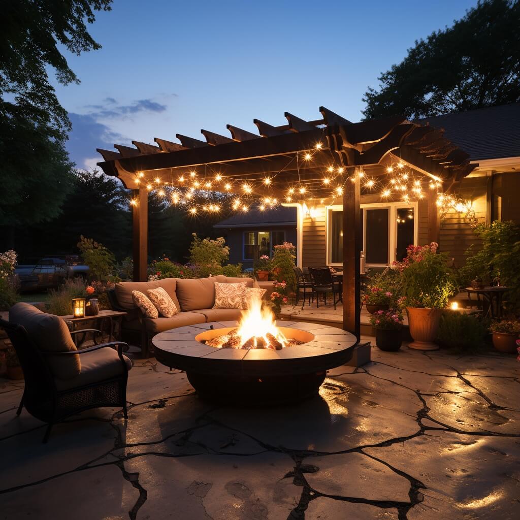 Diy Pergola With Fire Pit Area