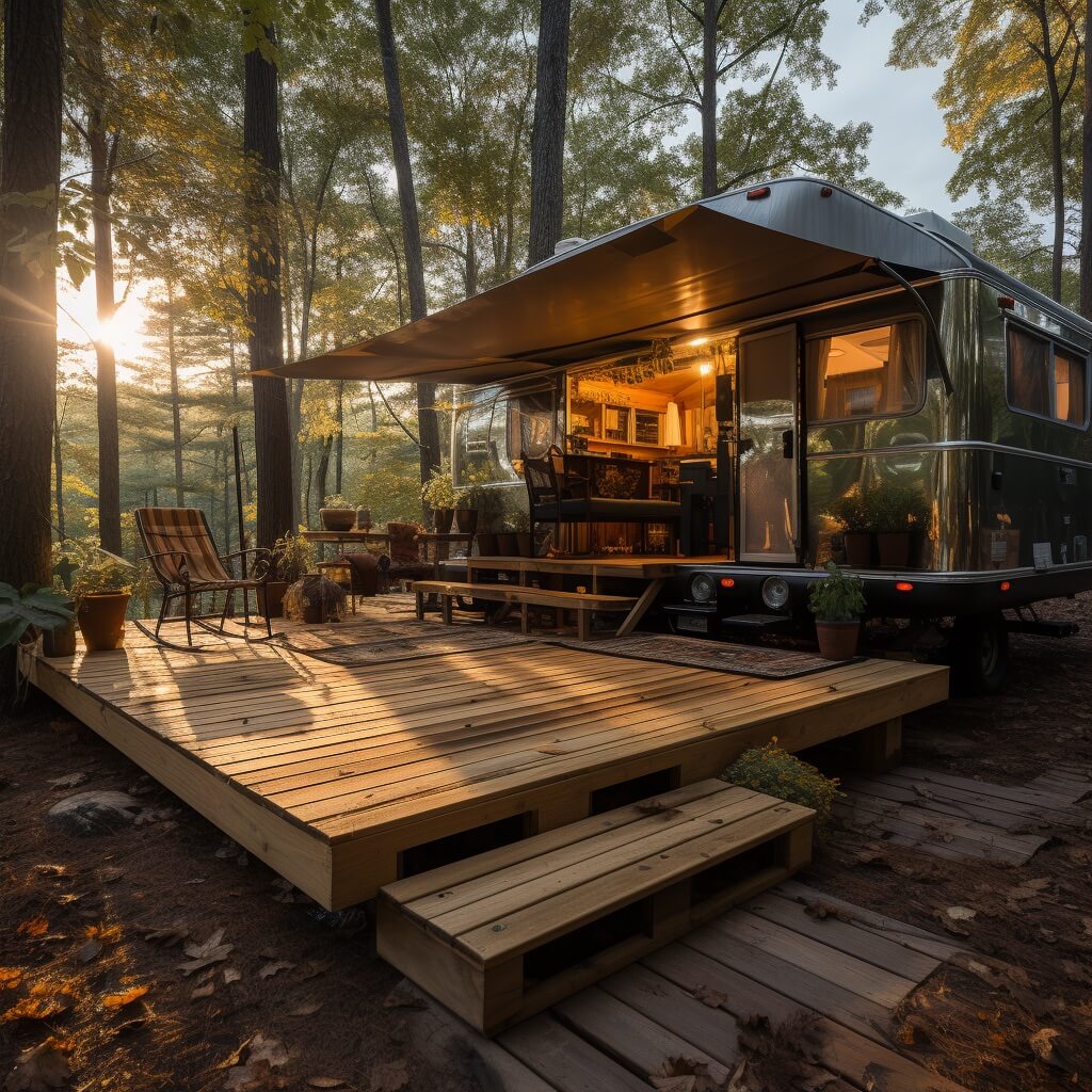 Diy Pallet Deck For Camper