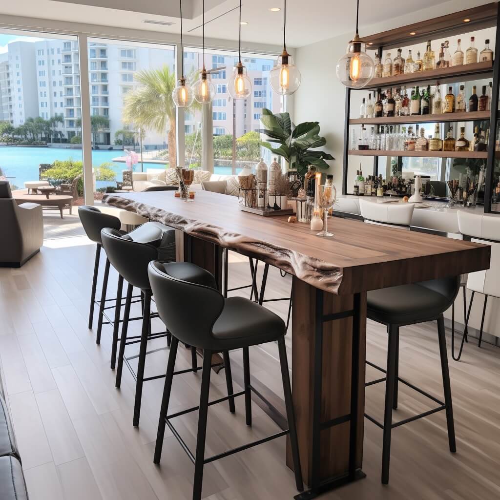 Island Bar Table With Stools
